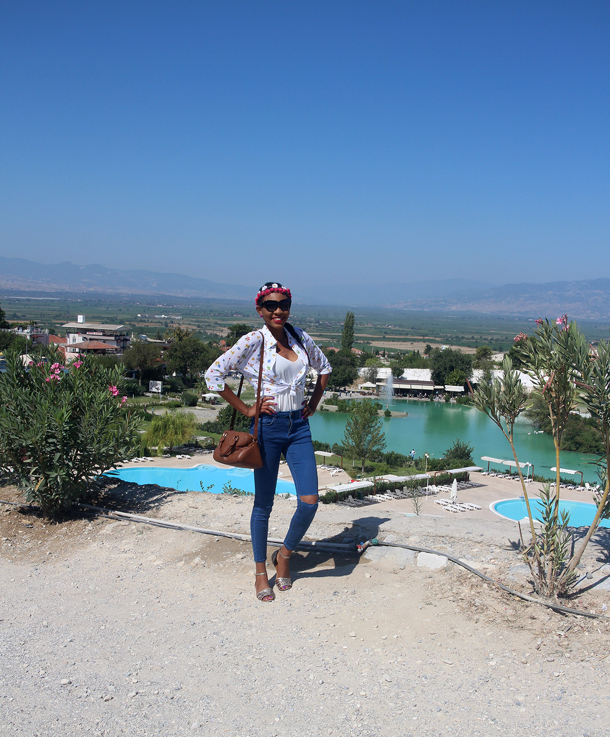 view of natural park from the top of pamukkale
