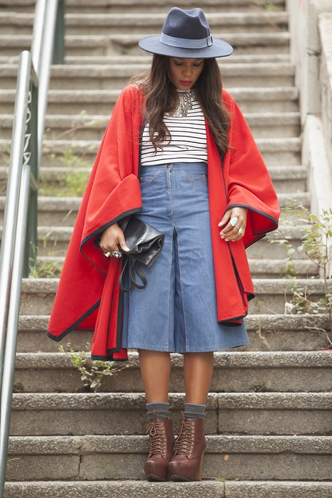 Silvia Sierra of 2piezas culottes jeans outfit