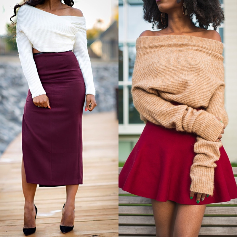 off the shoulder sweater fashion