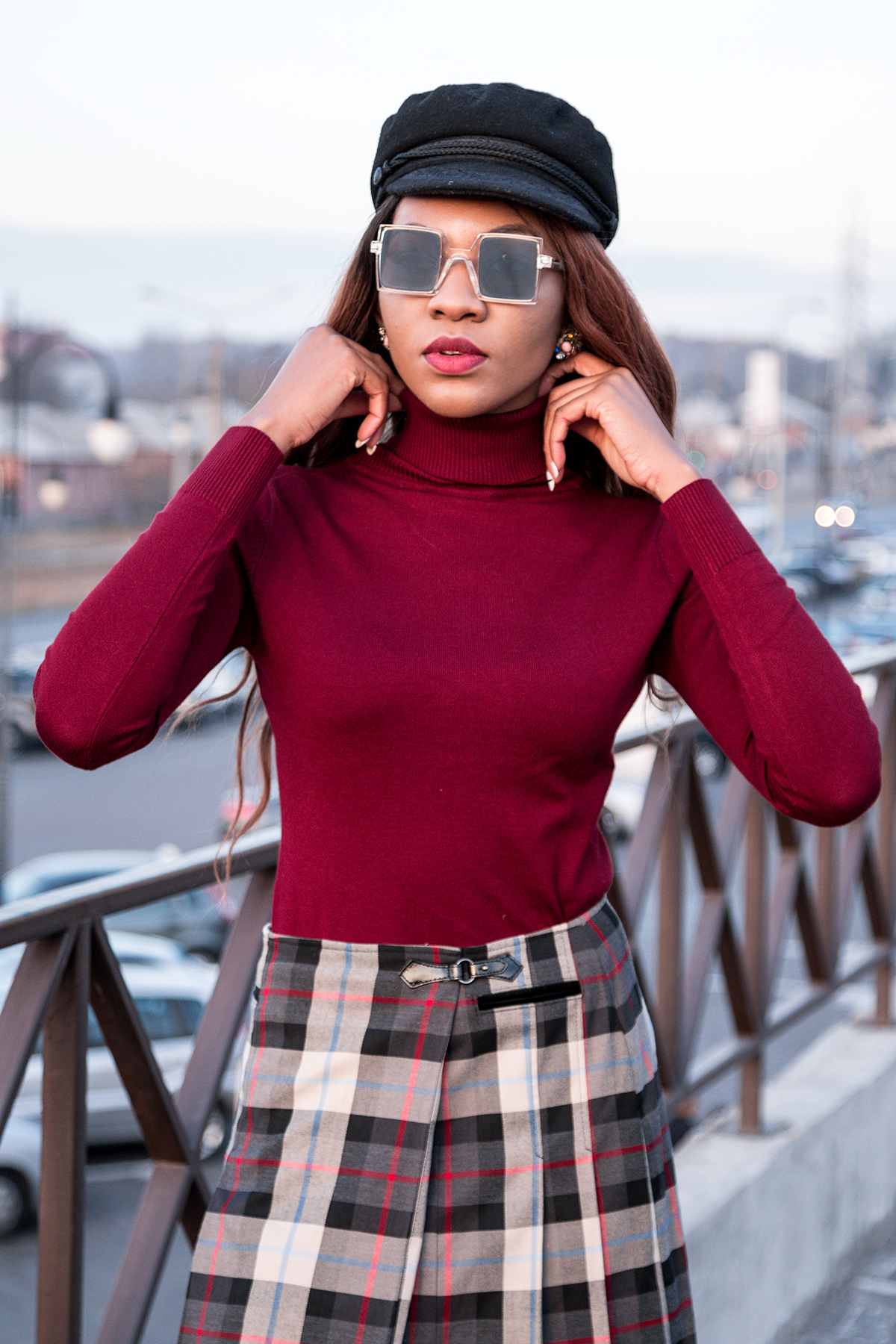 Marsala Polo neck top