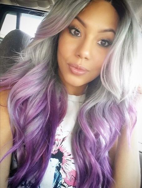 Pantone Lilac Grey Ombre Wig