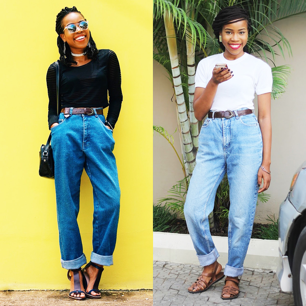 How to wear simple mom jeans 