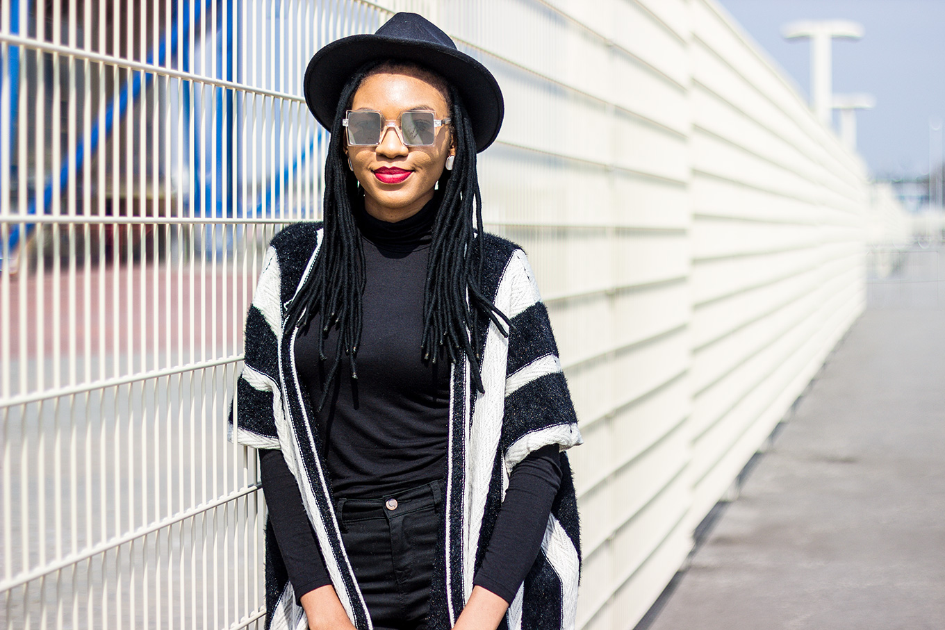 stripe tassel kimono outfit