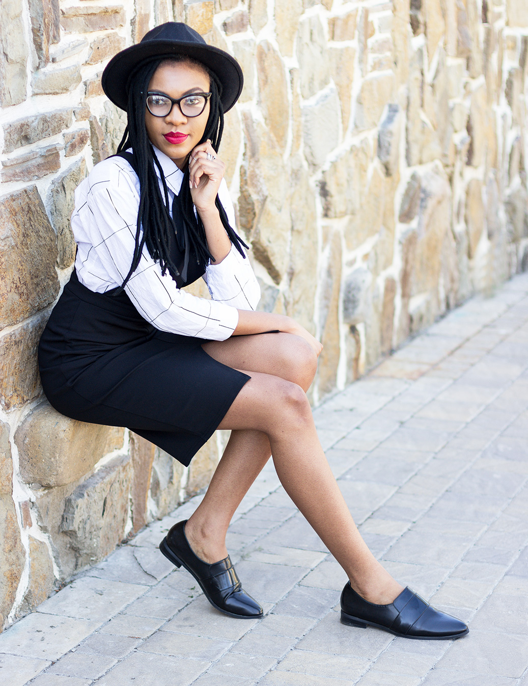 formal dress with formal flat shoes