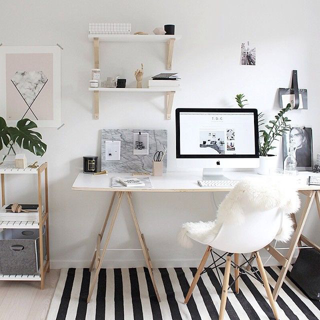 white workspace decor inspiration