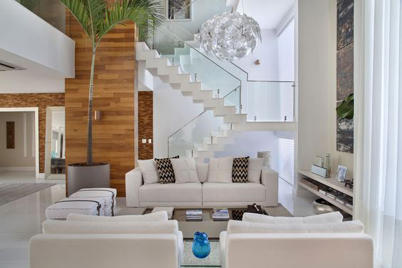 White living room interior design idea