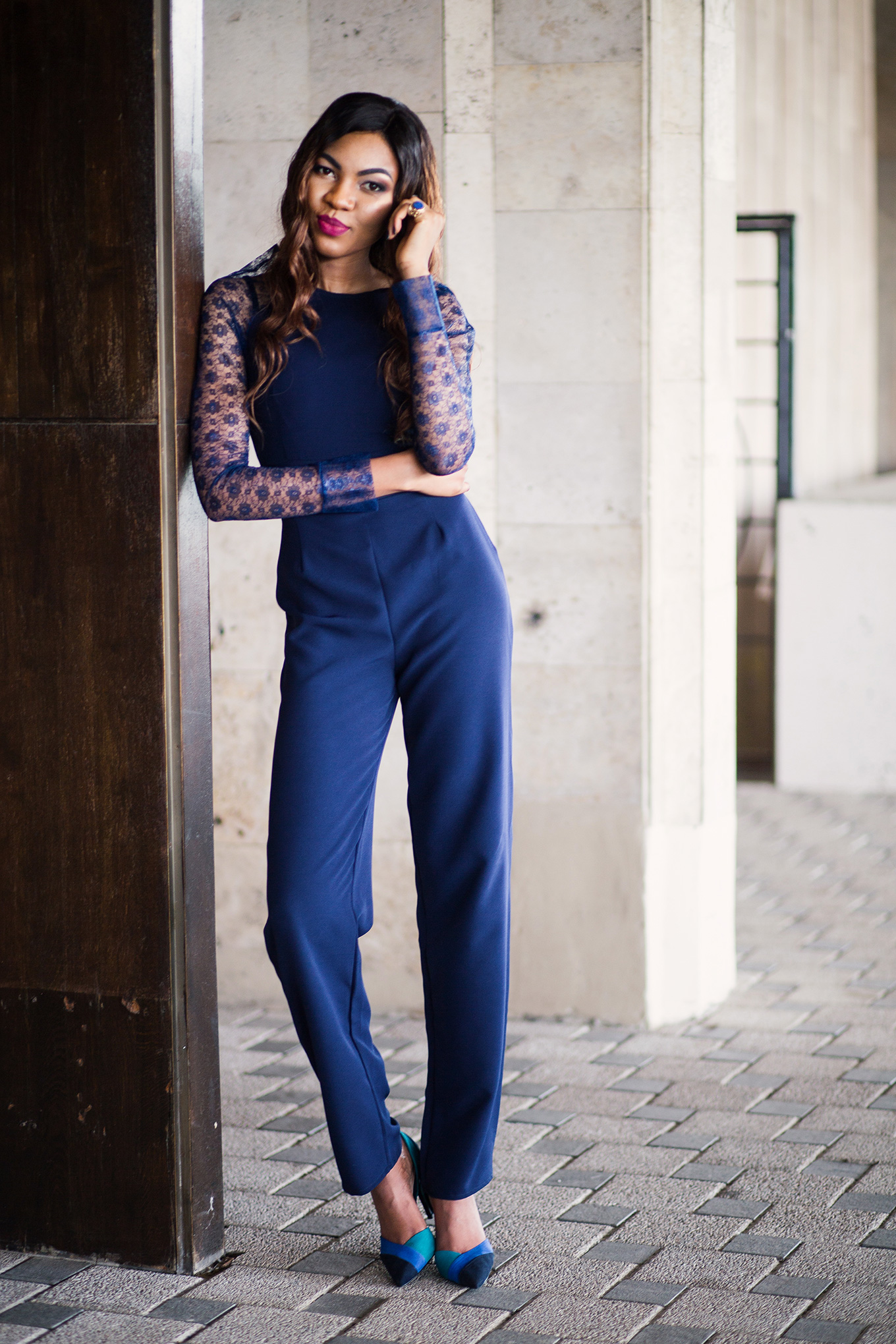 Elie Saab inspired jumpsuit in navy