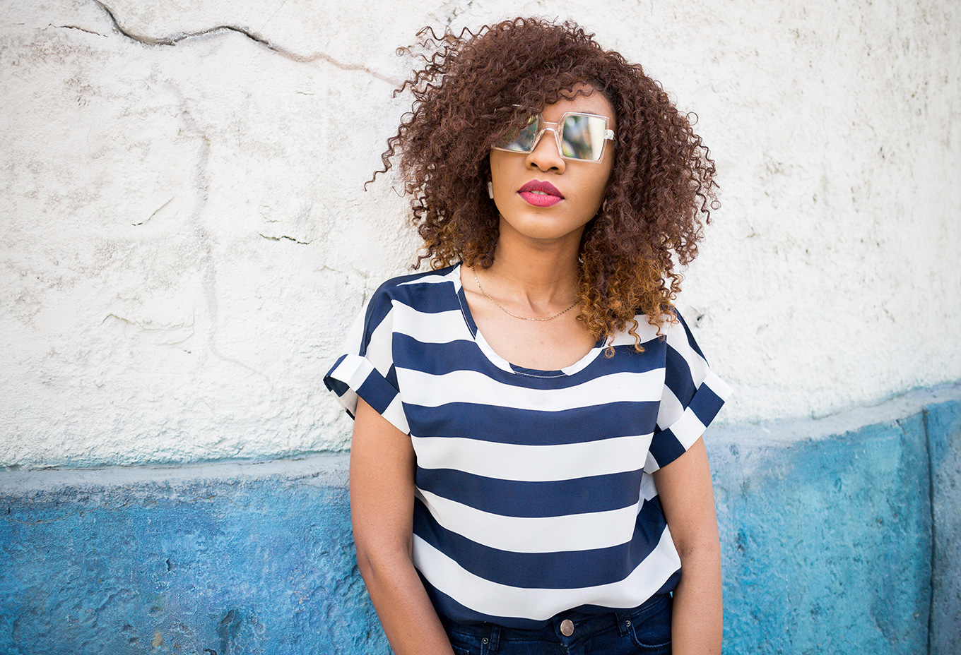 bold striped top outfit