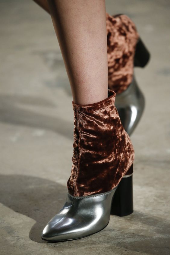Leather and Velvet boots