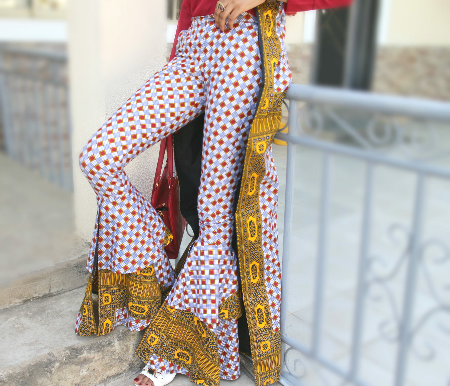 Slit ankara flare trousers style