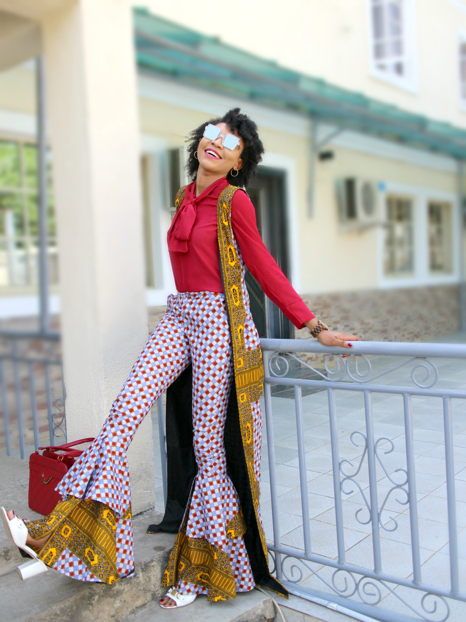 How to wear Ankara flare trousers