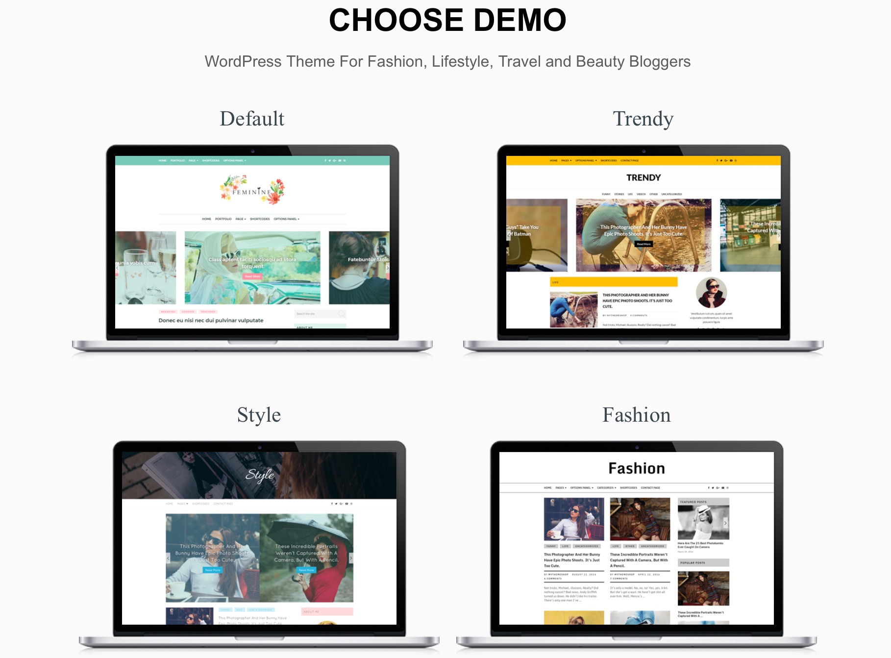 Feminine WordPress theme review blog layouts