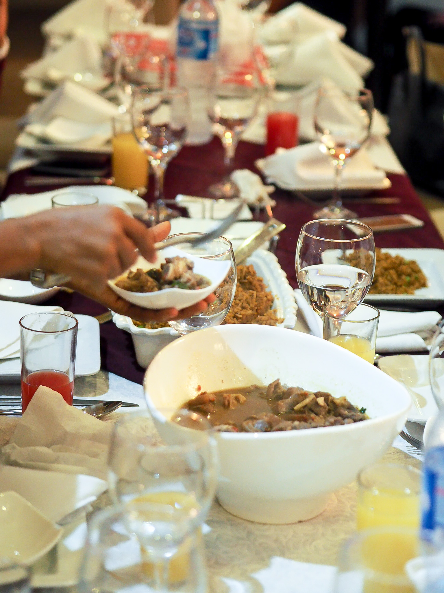 Birthday dinner setup at Splice platter Abuja