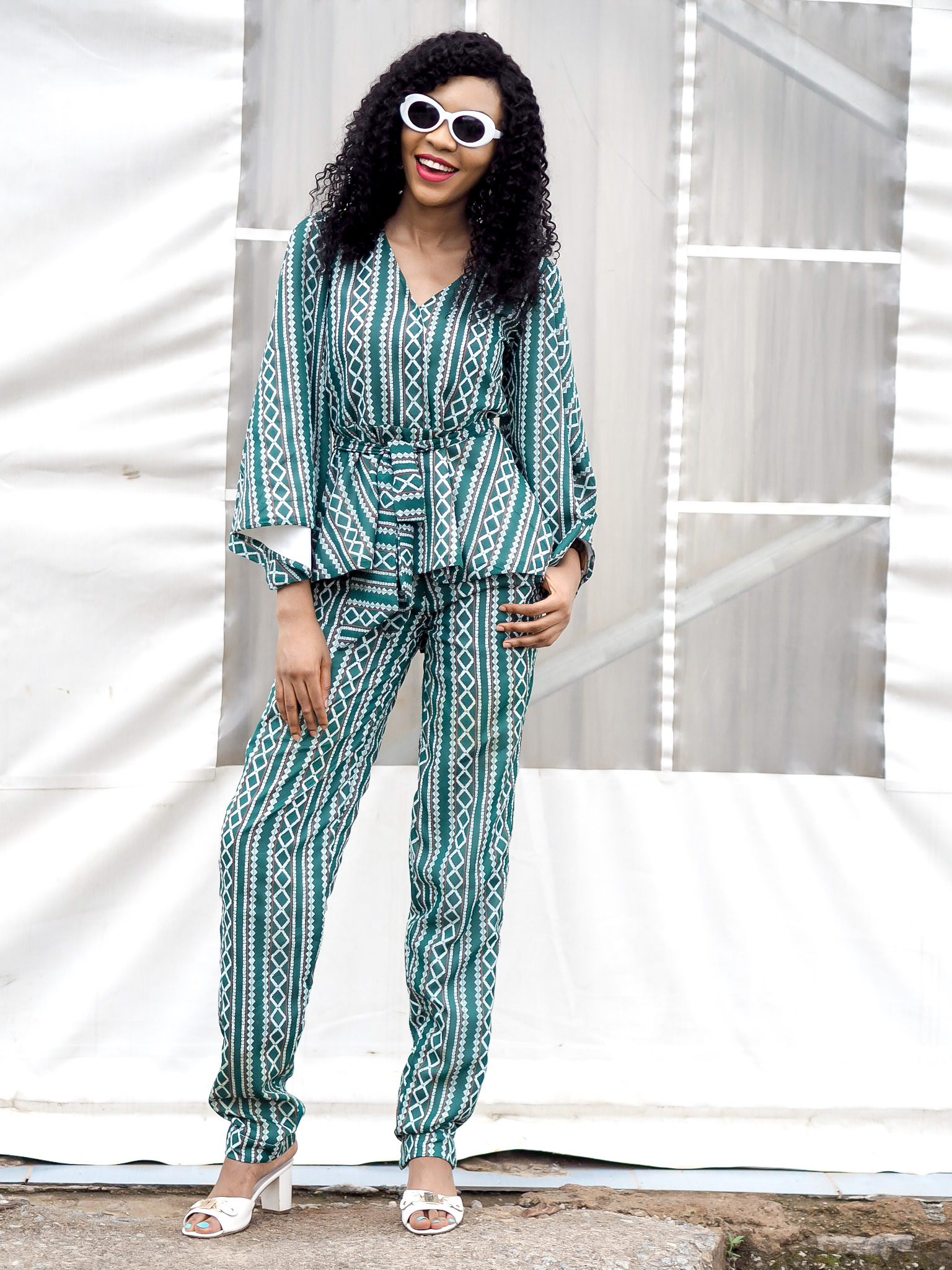 Nigerian made two piece outfit trouser Style 