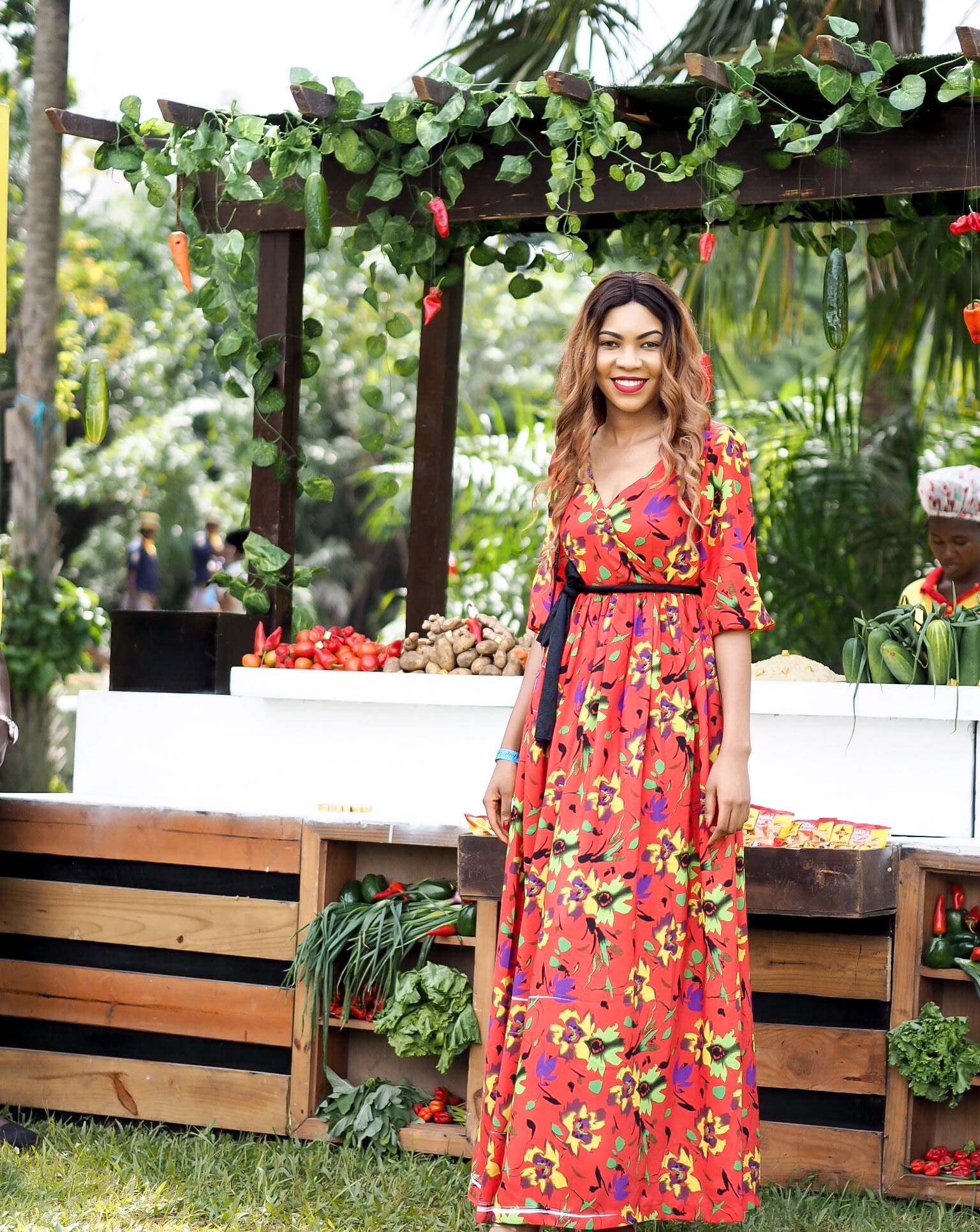 Floral maxi dress with sleeves