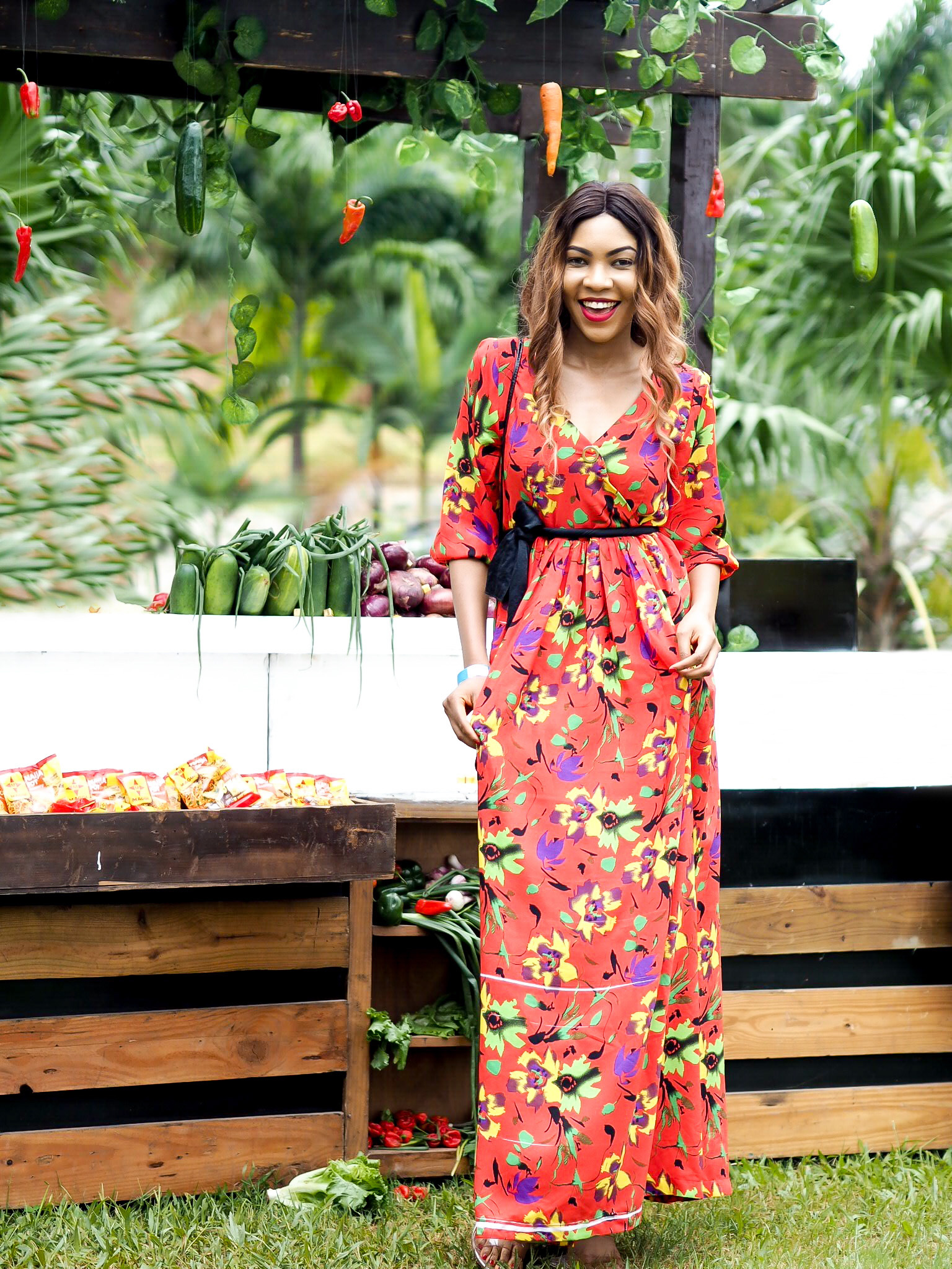 Floral maxi dress outfit blogger style
