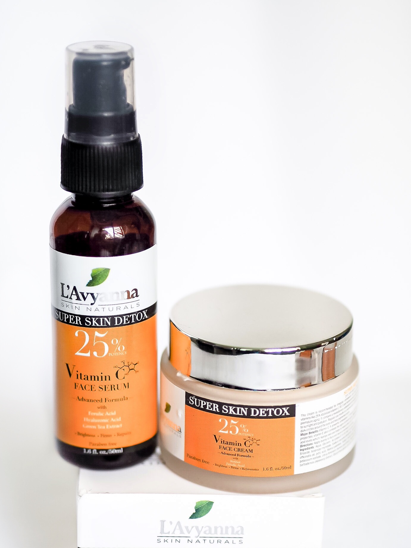 Lavyanna Skincare Products Vitamin C serum and face cream