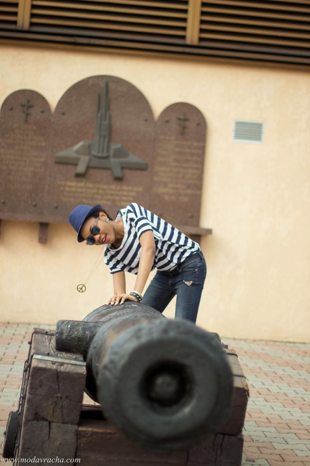 Personal Style And Travel: Port Of Odessa Sightseeing In Striped Casual Tee odessa sea port monuments