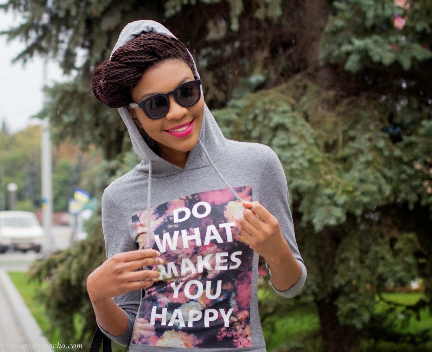 Do what makes you happy fitted sweatshirt dress