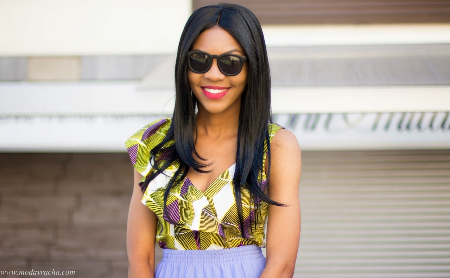 Zara African printed top with frills outfit