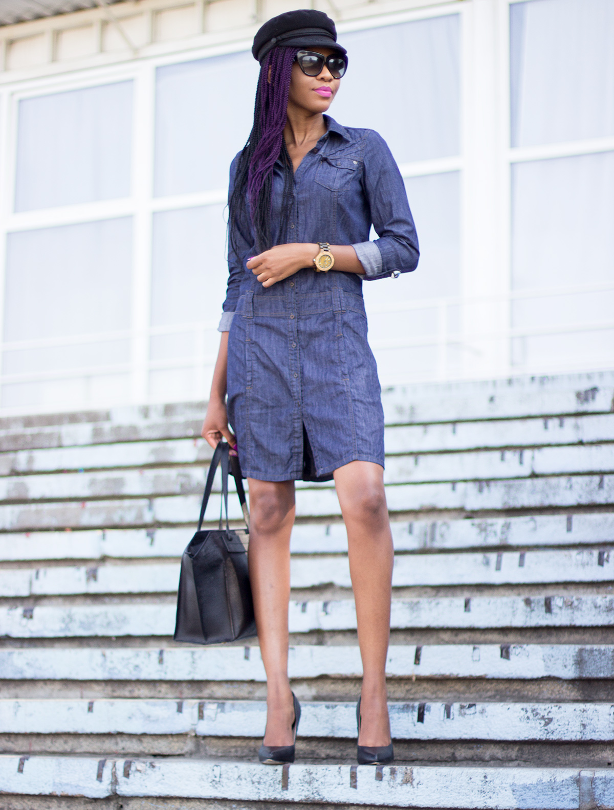 How to style a denim shirt dress