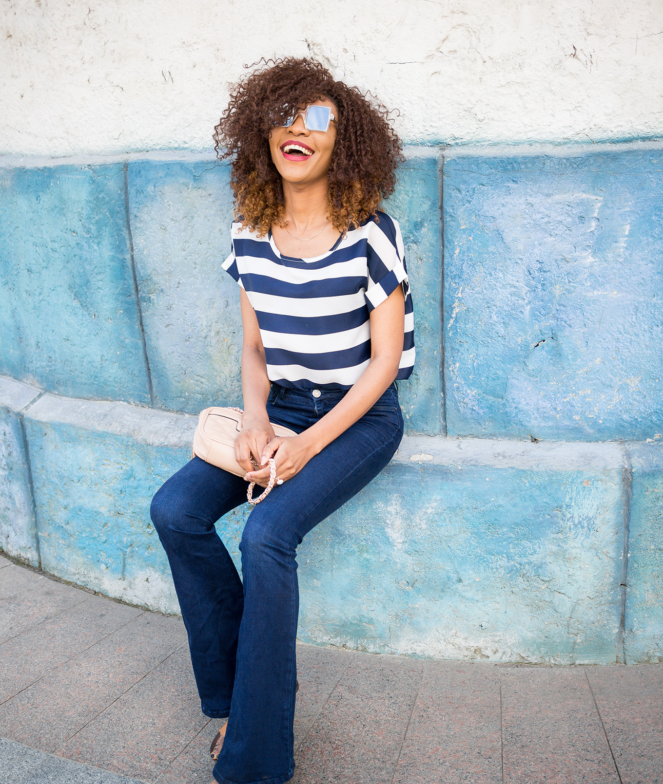 Bold stripes outfit