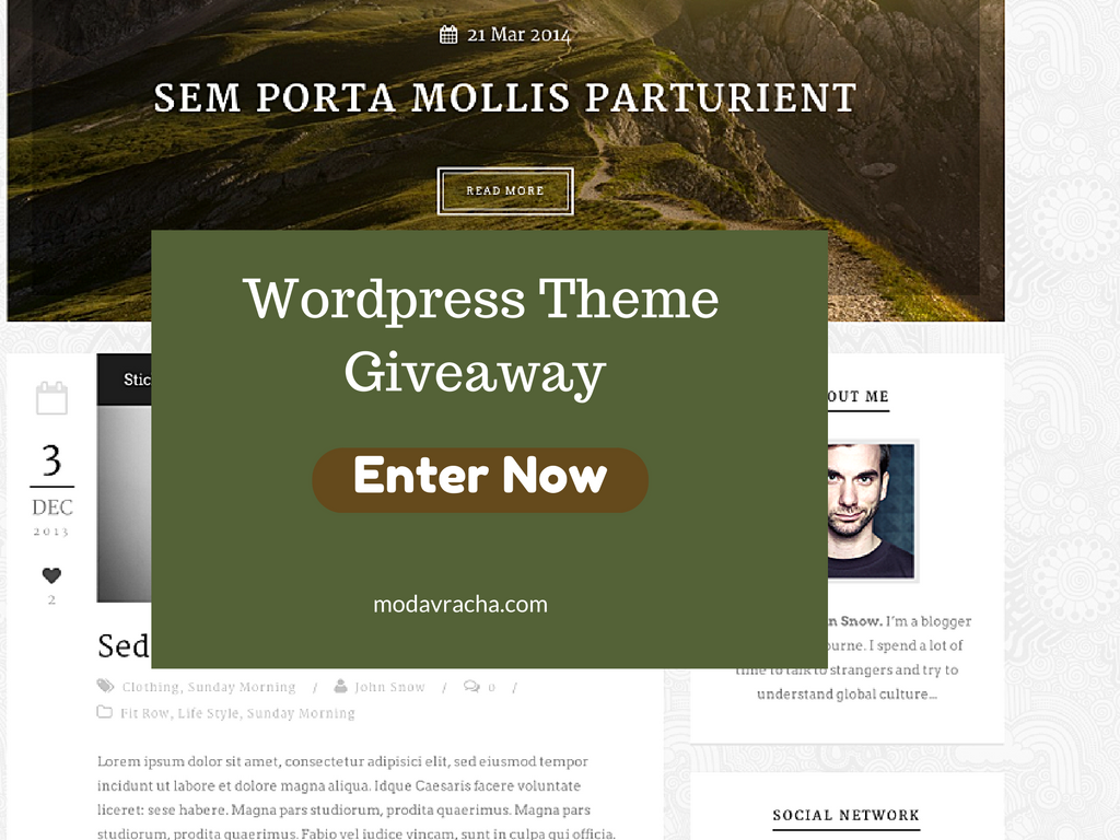 Enter wordpress theme giveaway